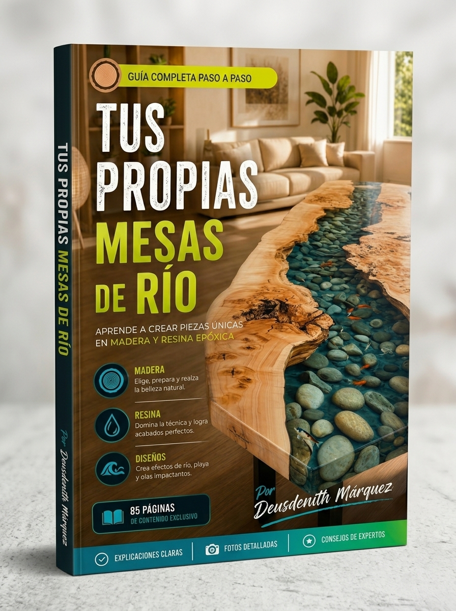 Mesa de madera y resina